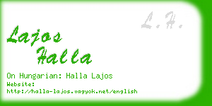 lajos halla business card